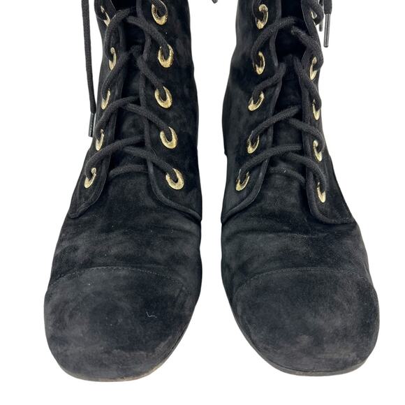 Chanel 2019 Interlocking CC Logo Suede Lace-Up Boots - Picture 8 of 16